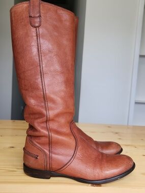 Madewell The Archive 1937 Tall Leather Riding Boots in English Saddle Brown 9.5